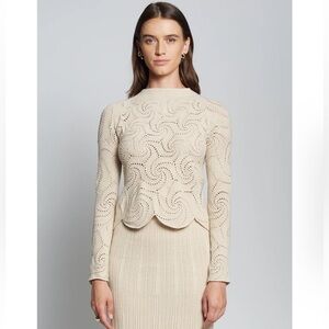 Eleven Six Dahlia Crochet Top Long Sleeve Size M